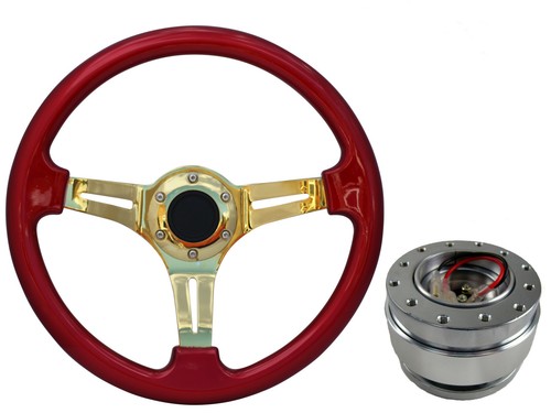 Red gold steering wheel - red, +