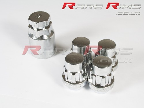 Chrome locking wheel nuts - chrome, x4