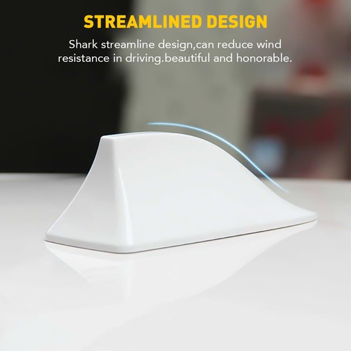 White shark fin roof antenna - white,