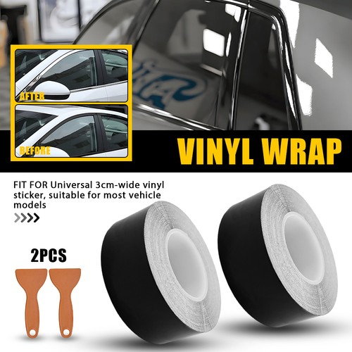 2pc gloss black vinyl wrapping - black,